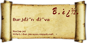 Burján Éva névjegykártya
