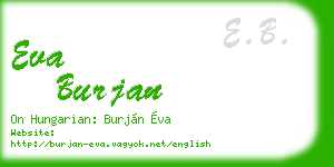 eva burjan business card