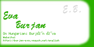 eva burjan business card